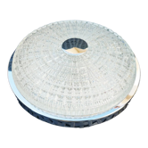 Plafonnier en verre épais et chrome, années 60/70