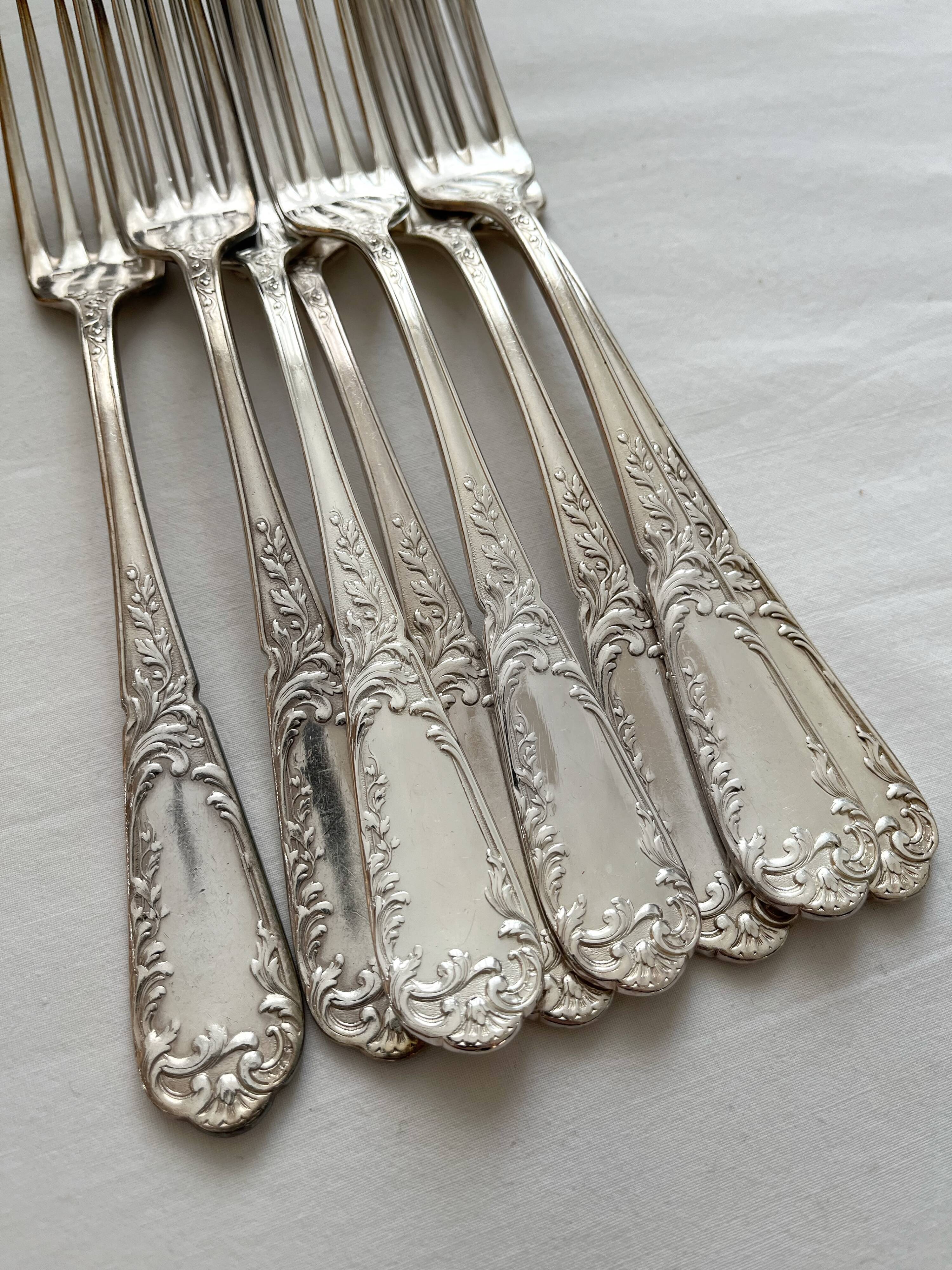 Set of 8 forks in SFAM silver metal