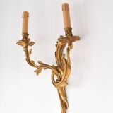 Large 20th century gilded bronze rocaille wall light