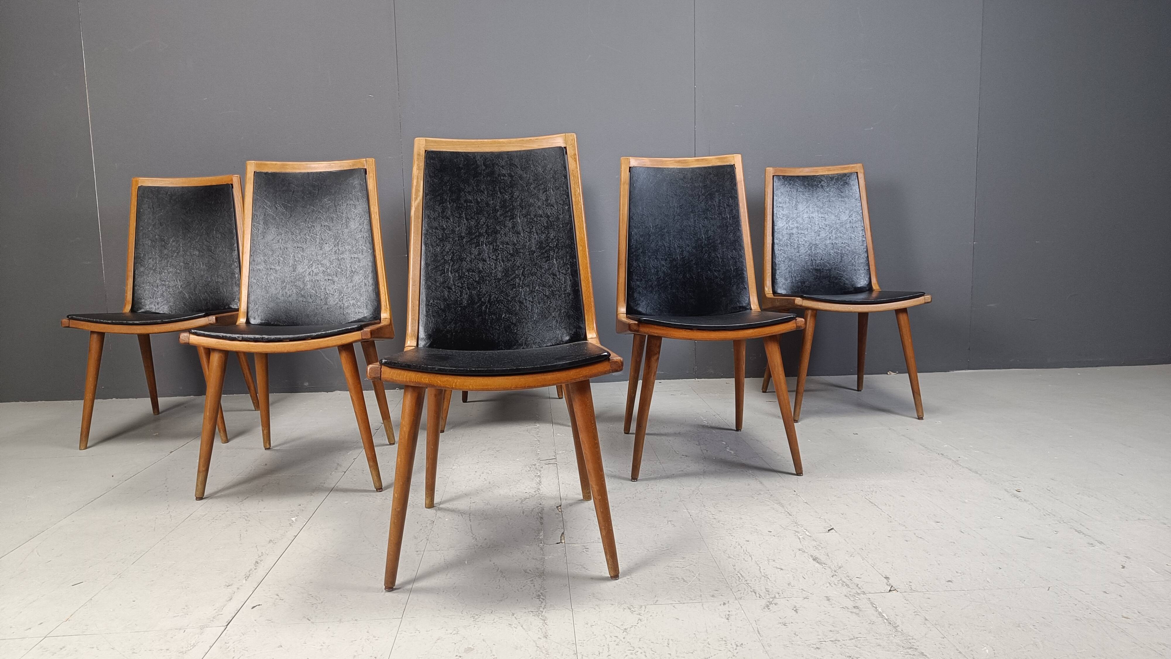 Mid century italian dining chairs, set of 6 - 1950s