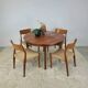 Danish round dining table Scandinavian teak vintage 1960s