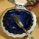 Vintage silver metal butter in shell shape