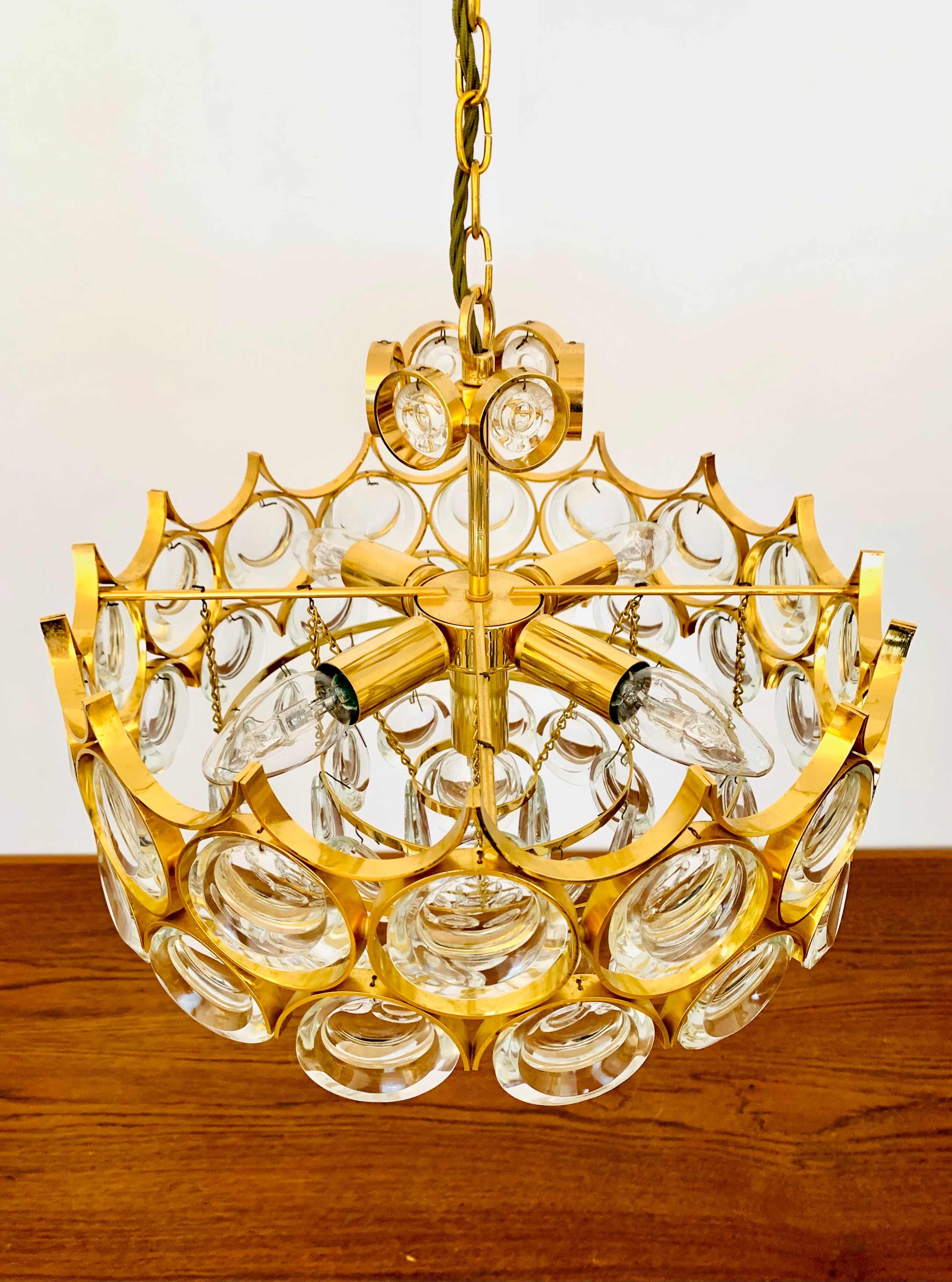 Chandelier en verre cristal par Palwa