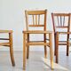 3 old wooden bistro chairs