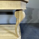 Raw oak draper table