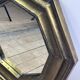 Vintage 1960s octagonal brass and pewter mirror