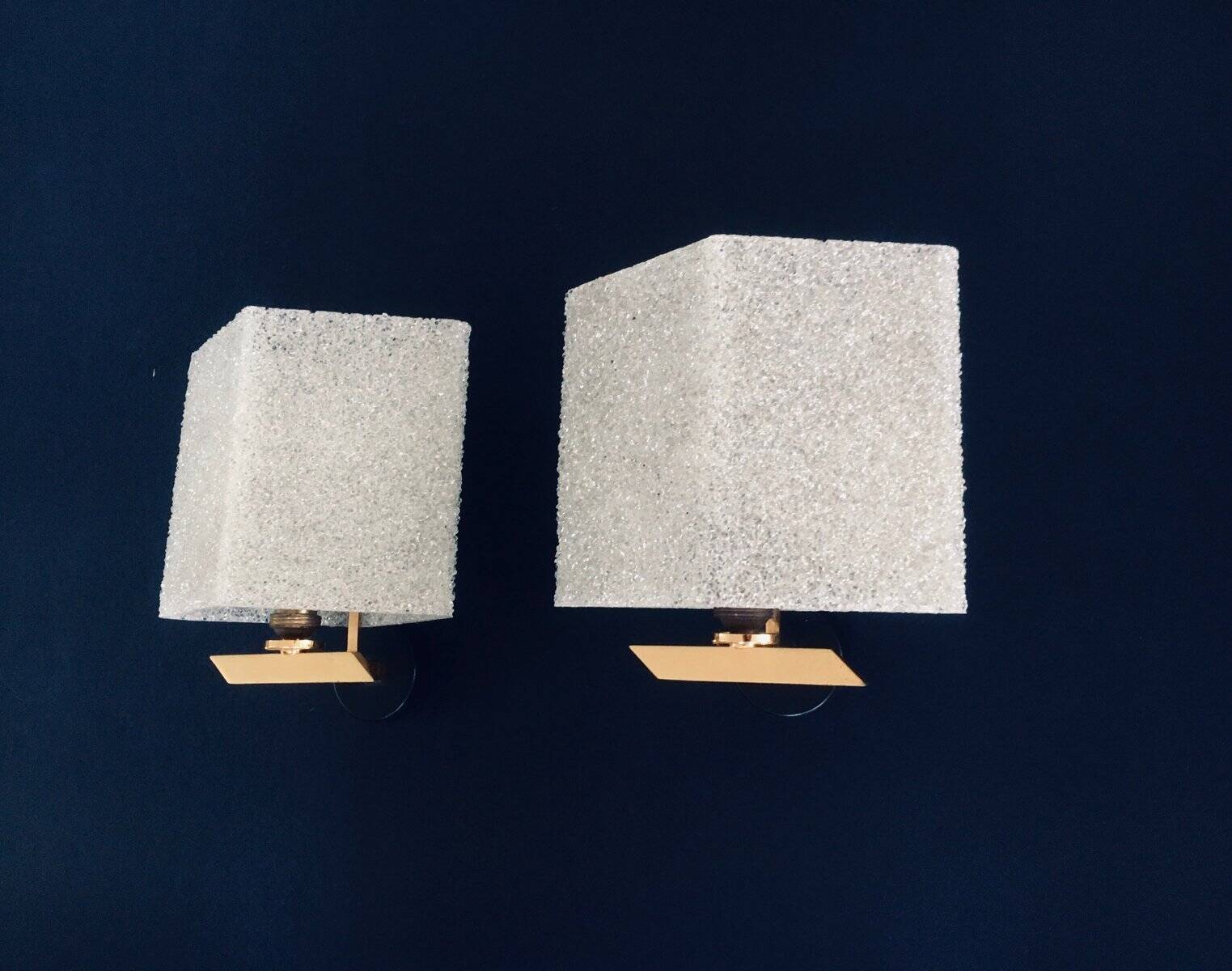 French flush-mounted wall lamp set, 1960s, set of 2