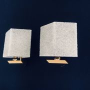 French flush-mounted wall lamp set, 1960s, set of 2