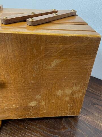 Wooden sewing box