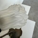 Art nouveau brass swan neck lamp