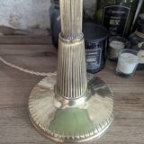 Antique Second Empire Napoleon III table lamp, 1870, brass and opaline glass
