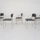 Set of five chrome and leather dining chairs by Aryform, Sweden 1970's