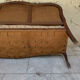 Moulded wooden bench with floral upholstery – Old-fashioned charm