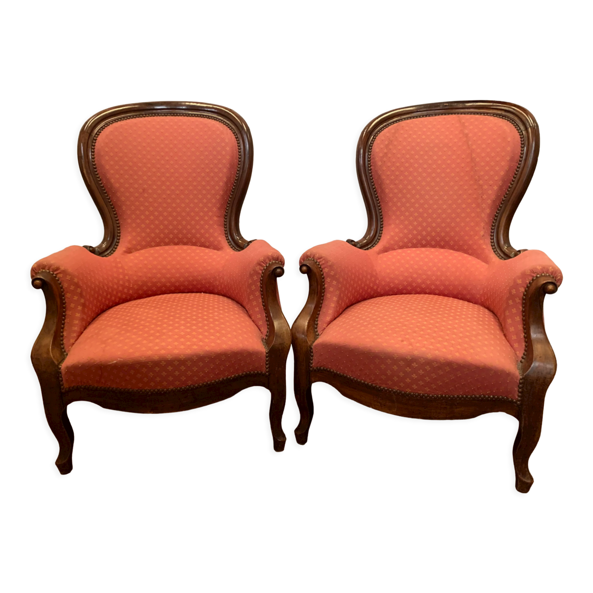 Paire de fauteuils Louis Philippe en acajou XIX siècle