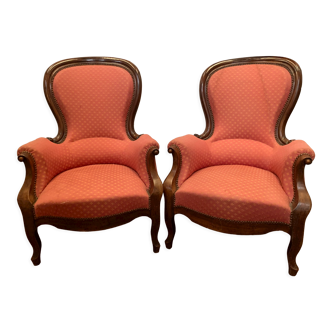 Paire de fauteuils Louis Philippe en acajou XIX siècle