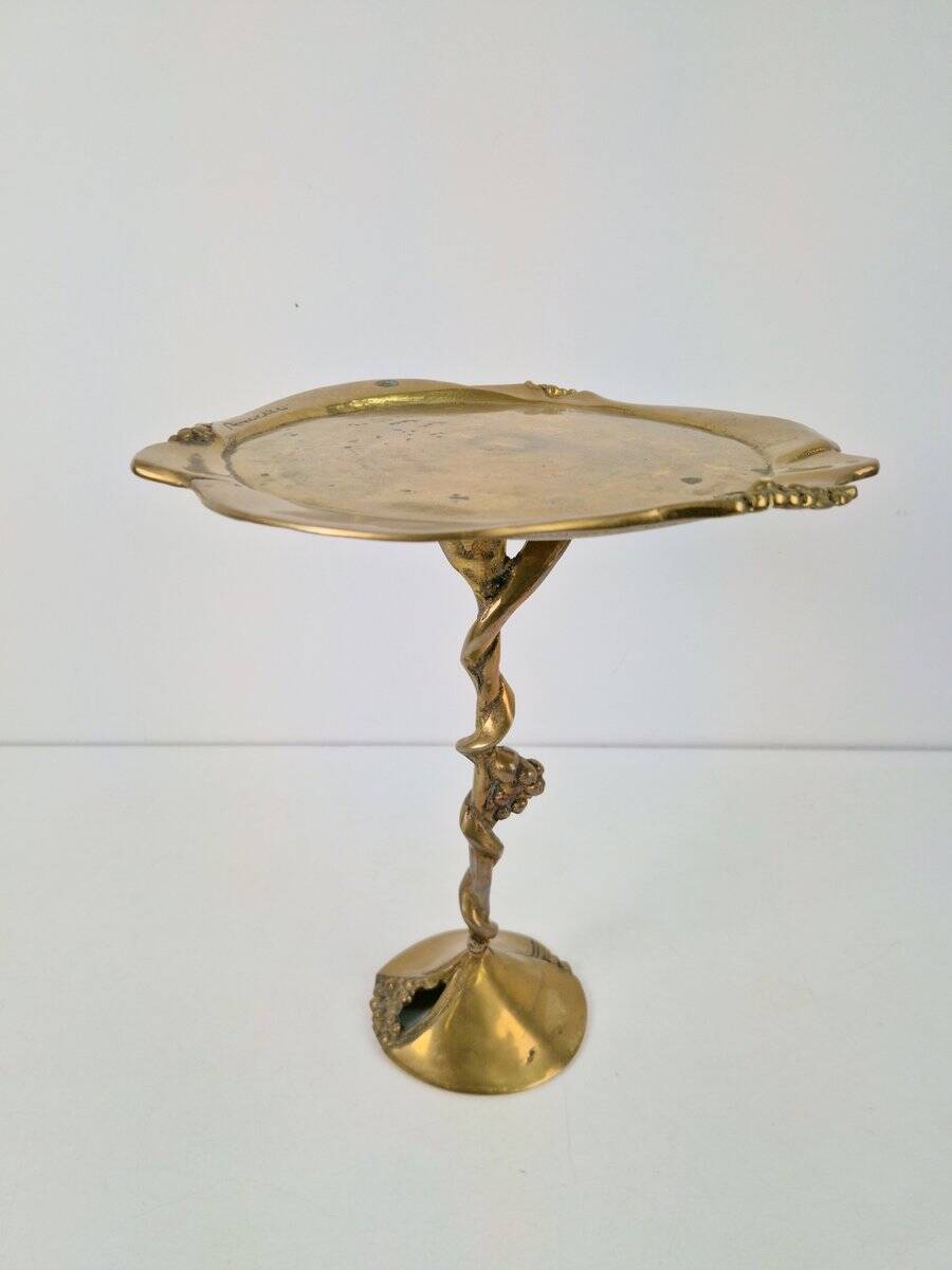 Brutalist Brass Amadeo Petit-Four Dish by Kurt Jesch for Fratelli Tonini, 1970s