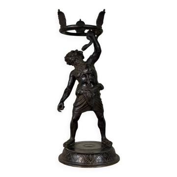 Silène ivre, bronze patine noire d'après l’Antique vers 1880