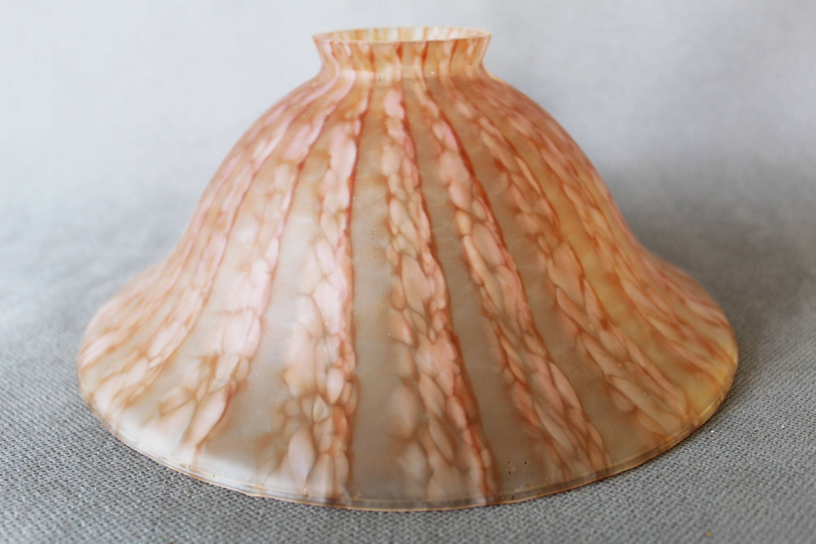 Antique Art Nouveau Glass Lampshade, Glass Globe, with Brass Holder