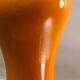 Lampe  en ceramique argent et orange vernisé
