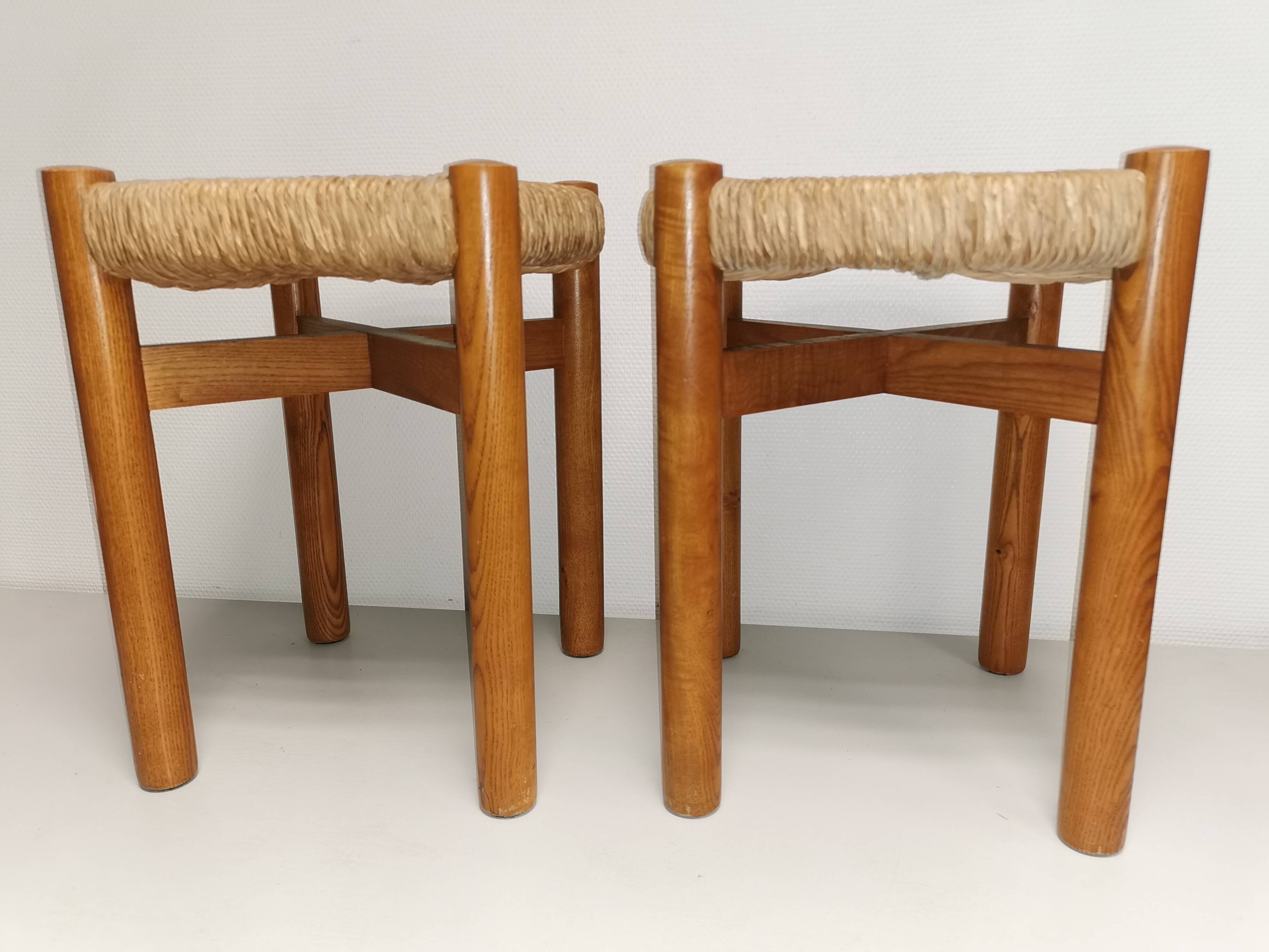 Pair of vintage stools called Méribel by Charlotte PERRIAND
