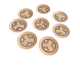 8 vintage Sarreguemines stoneware flower pattern dinner plates, France
