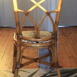 Chaise en bambou assise zébrée