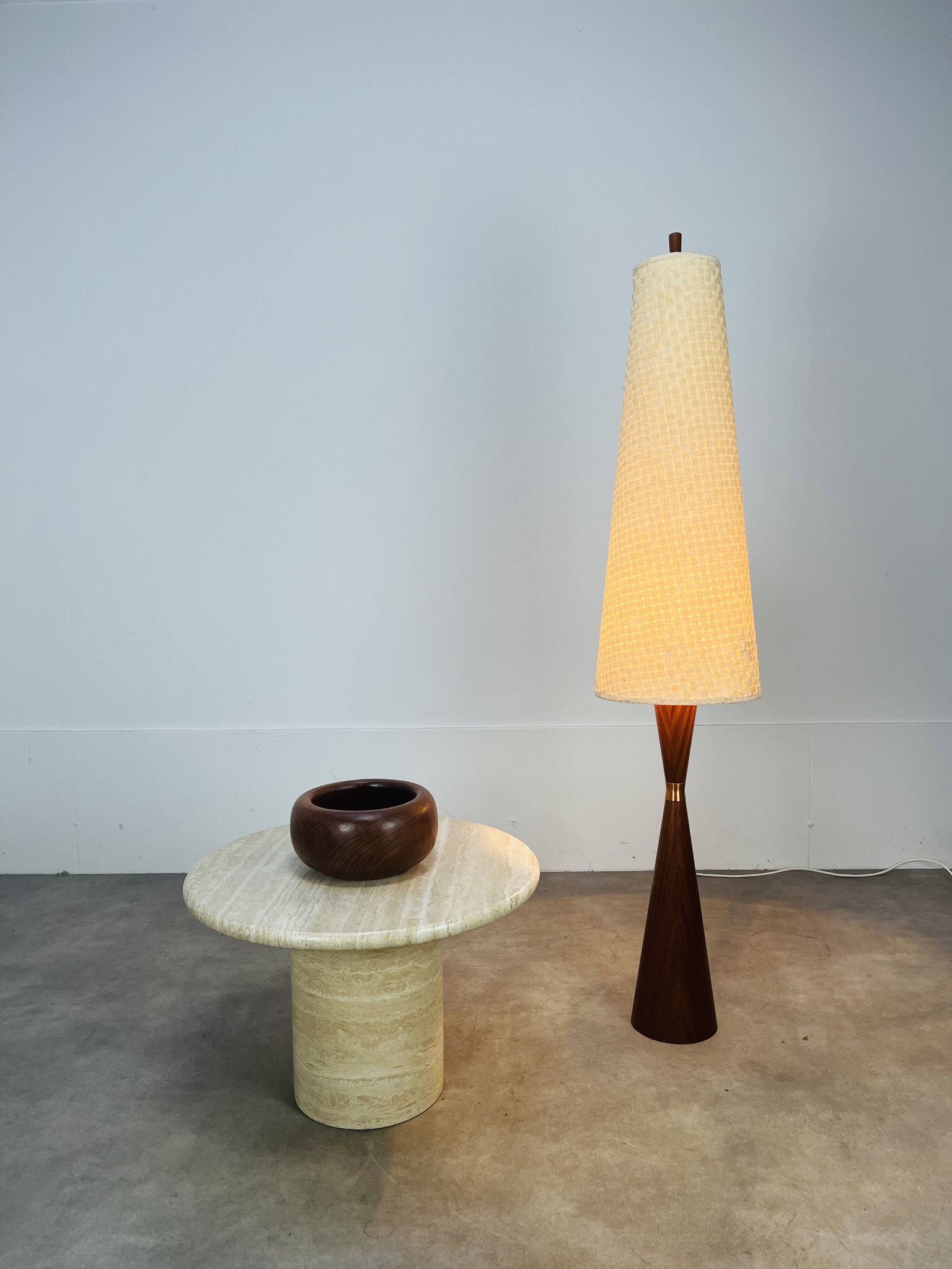 Scandinavian diabolo floor lamp in teak by Parker Knoll, 1960s