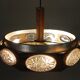 Vintage Lakro pendant light with 9 oval glass panels and 1 round glass panel, 1970s