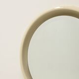 Large round ceramic floating mirror with light, 1960s.