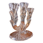 Vintage tripod candle holder from the 70s in molded glass