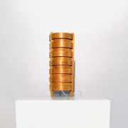 Cylindrical Pinewood Table Lamp In The Manner Of Hans-Agne Jakobsson, Sweden, Circa 1960S