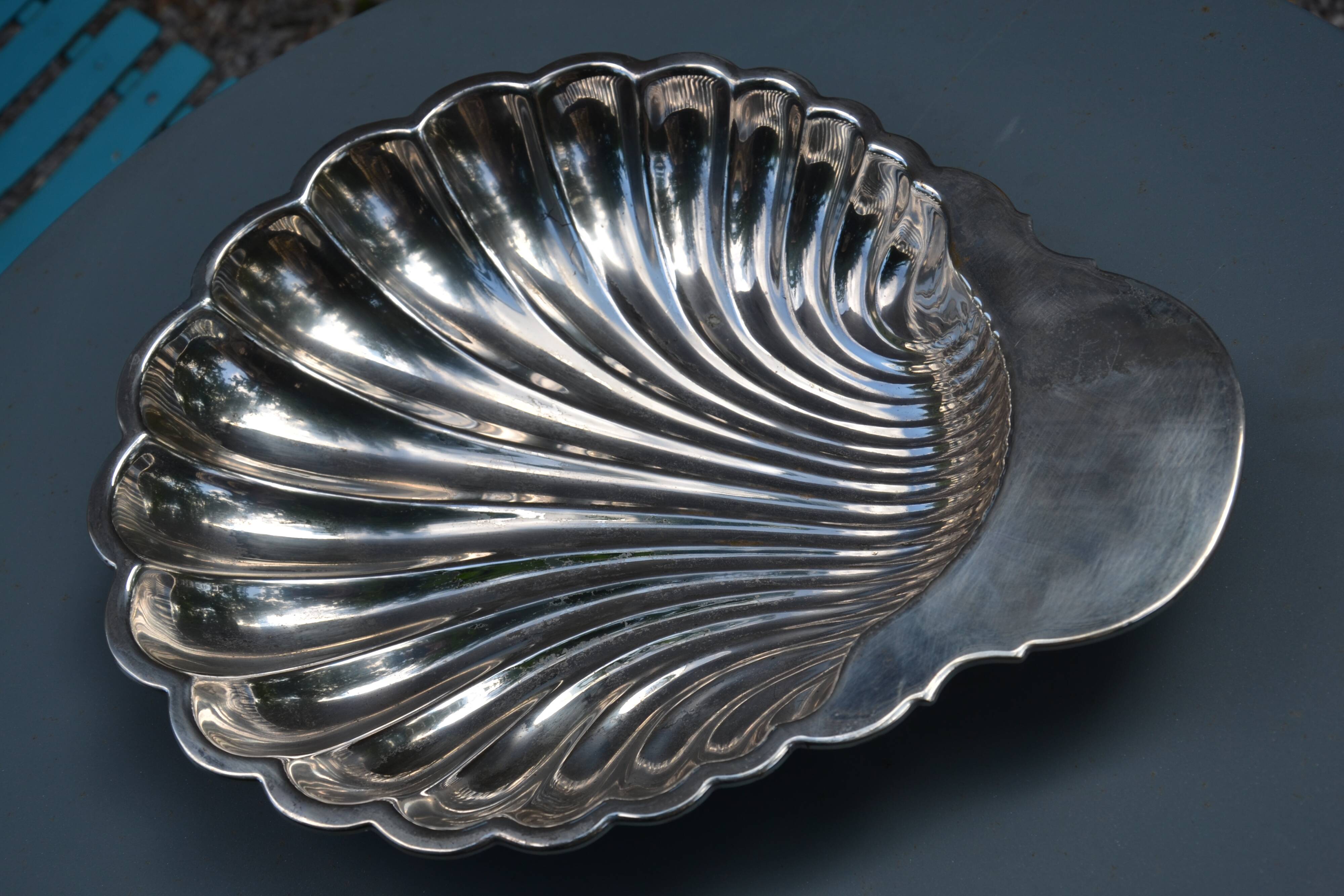 Silver-plated shell-shaped bowl/dish/vegetable dish