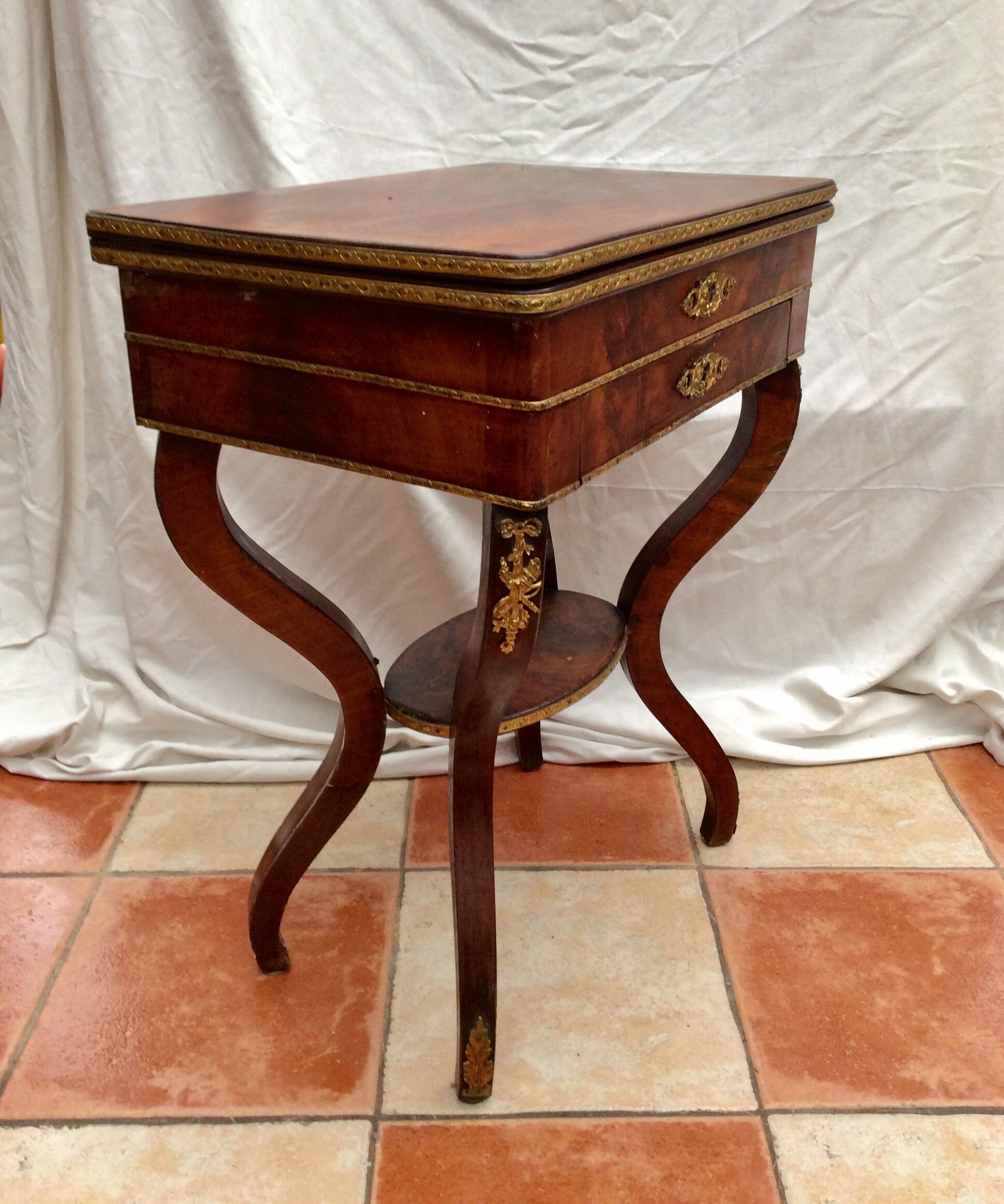 XlXth century wooden and bronze chiseled size: height -72cm- width -55cm Pr-38cm