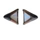 pairs of pyramid lamps in bamboo and fabric from 1960/1980