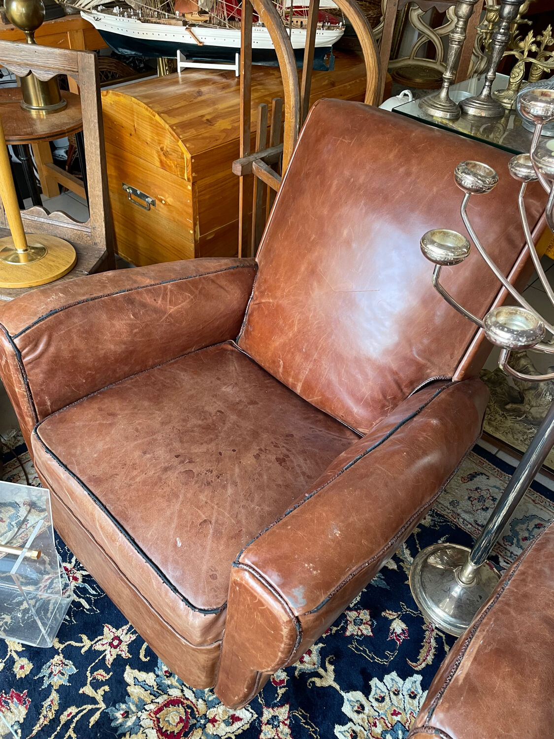 Paire de fauteuils club