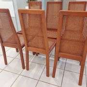 Set of 6 cane chairs, vintage Italian design, 1970s