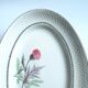 Vintage oval plate signed Moulin des Loups model Imperia pink flower