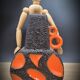 Vase orange lava black
