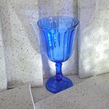 Lot de 4 verres à pieds bleus