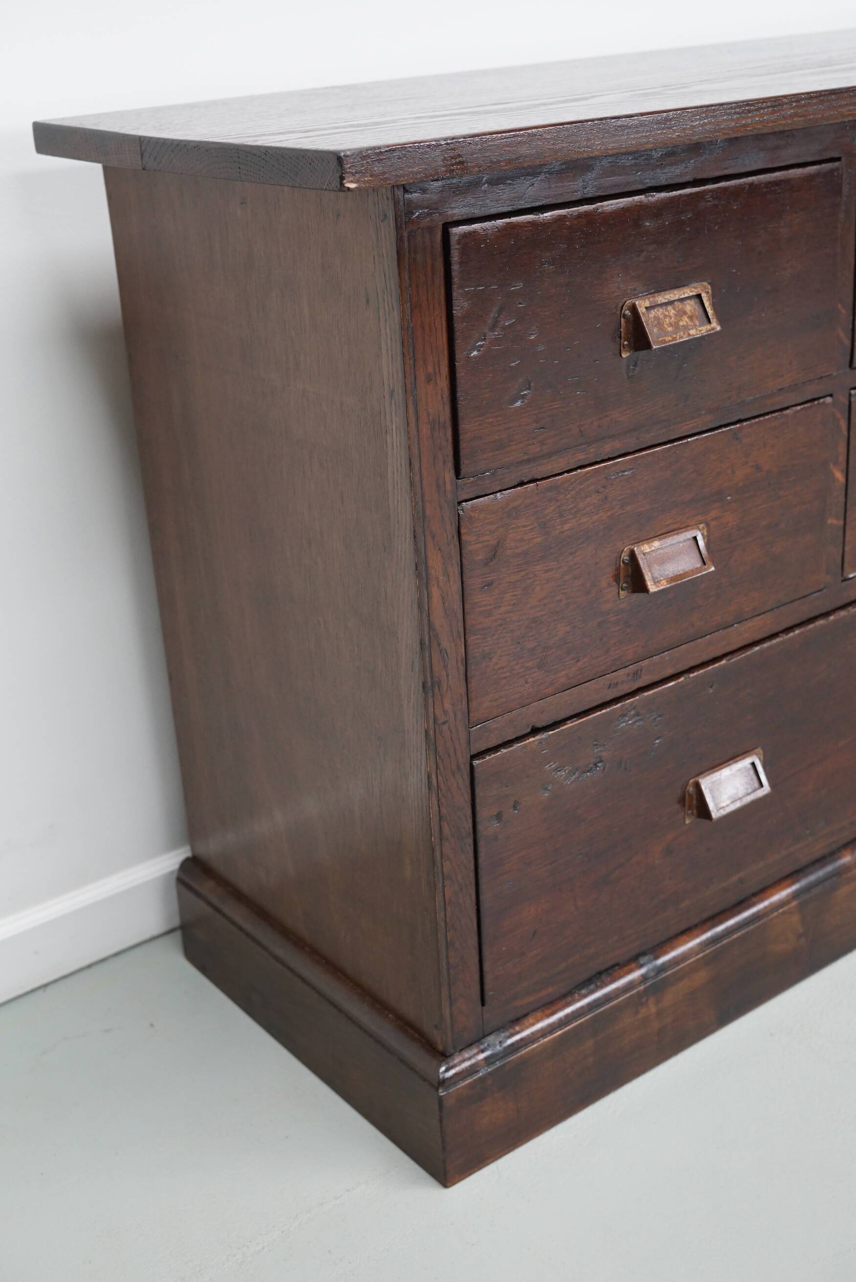 Vintage Dutch Oak Apothecary/Shop Cabinet, 1950s