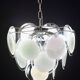 Disc white Murano glass chandelier by Vistosi