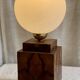 Art Deco lamp made of wood and opaline.