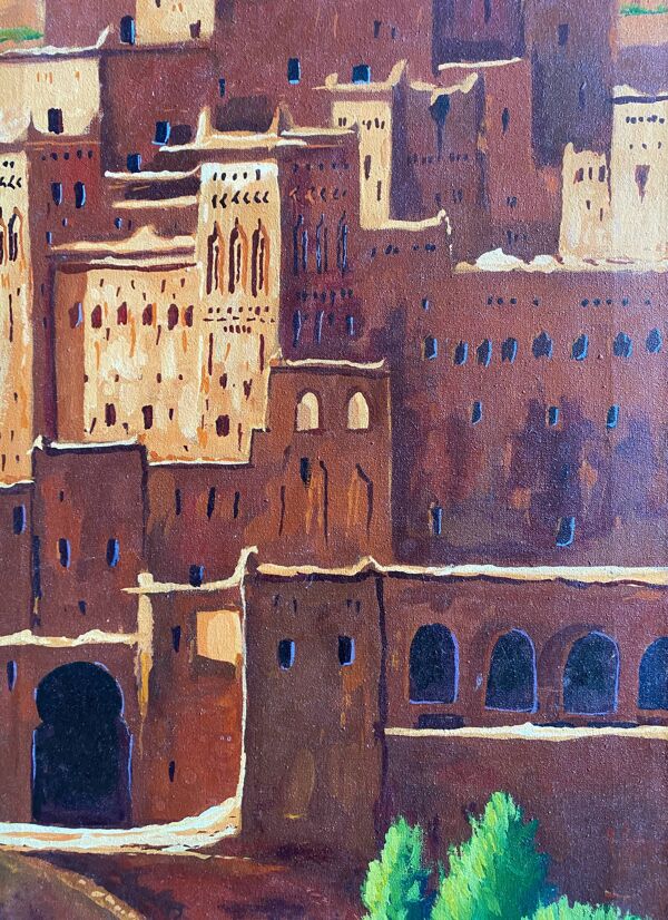 Tableau HST Rachid Bouskri artiste de Tinjdad (Maroc) Orientaliste