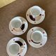 4 cups and saucers, San Marco coffee, Linda Pozzoli decor