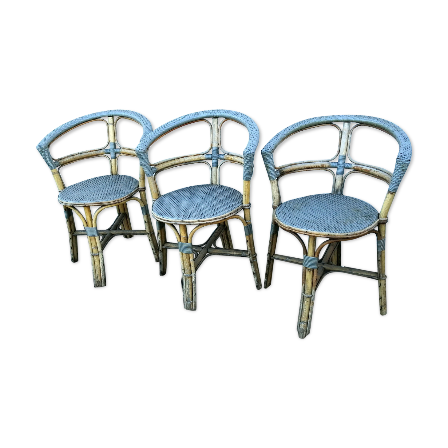 3 bistro armchairs stamped Drucker