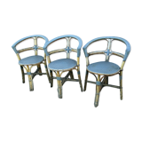 3 bistro armchairs stamped Drucker