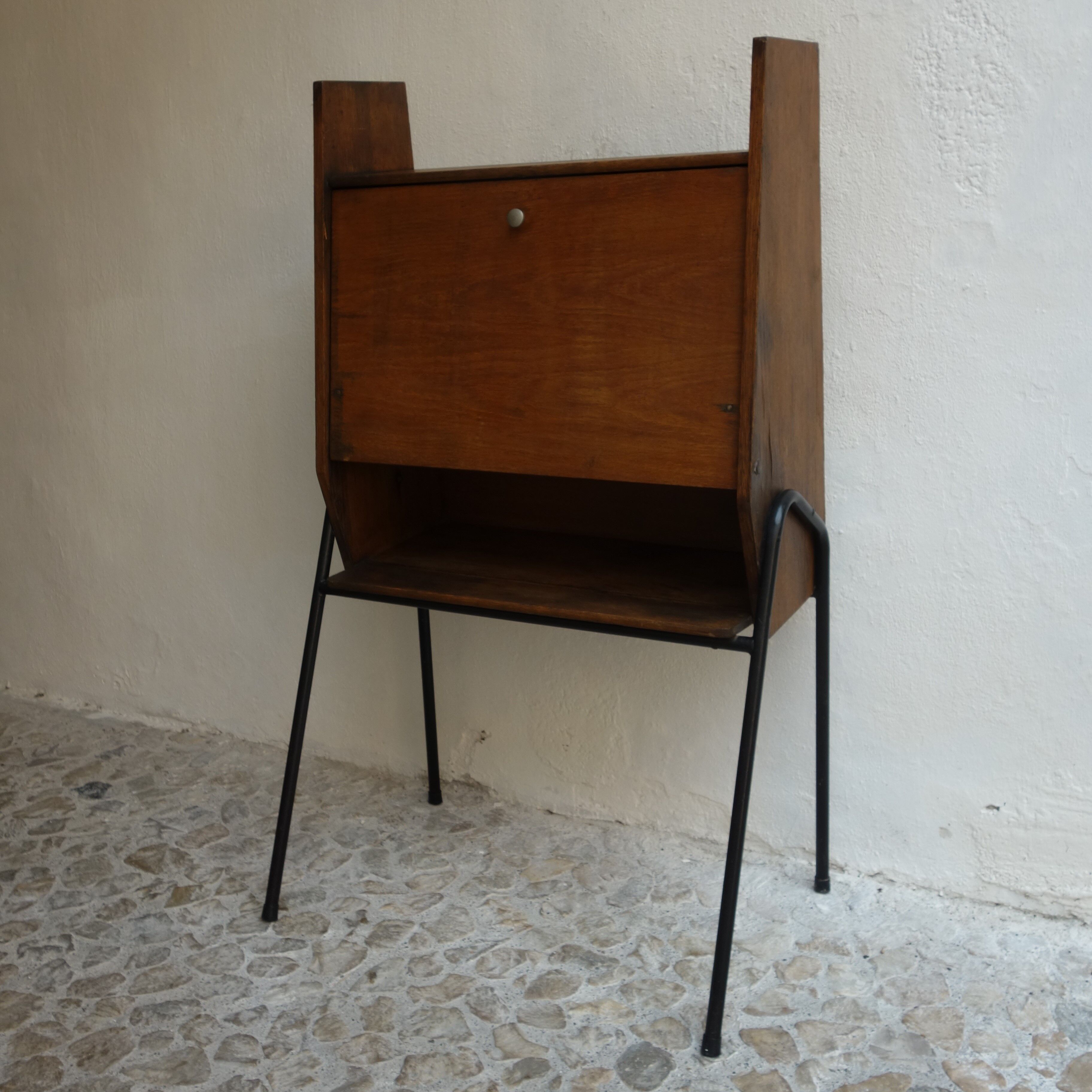 Modernist wooden writing desk of the 50
