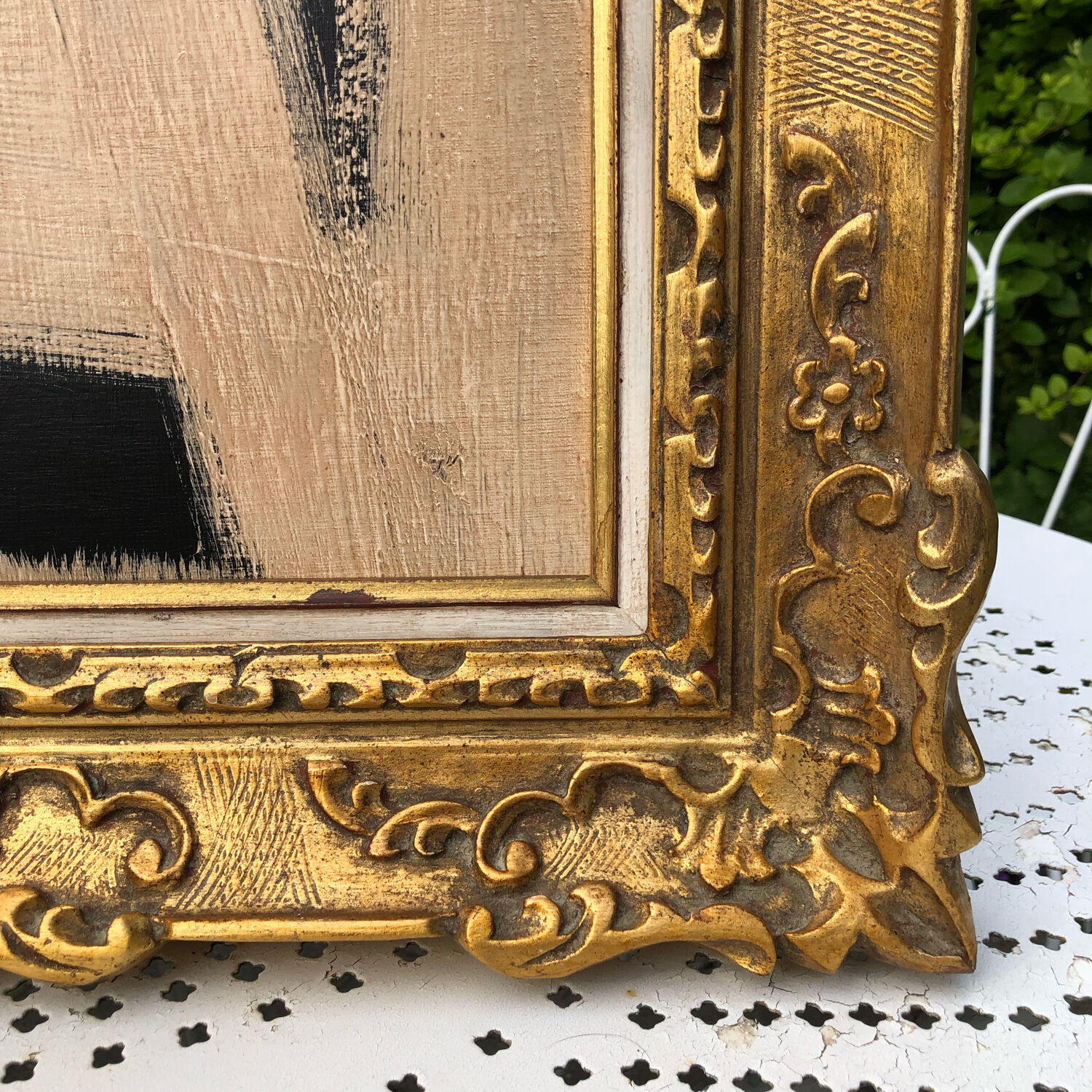 Monochrome abstract painting