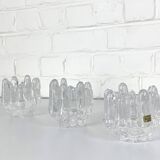 Sunflower Glass Candle Holders, Göran Wärff for Kosta Boda, Sweden, 1970s, Set of 3