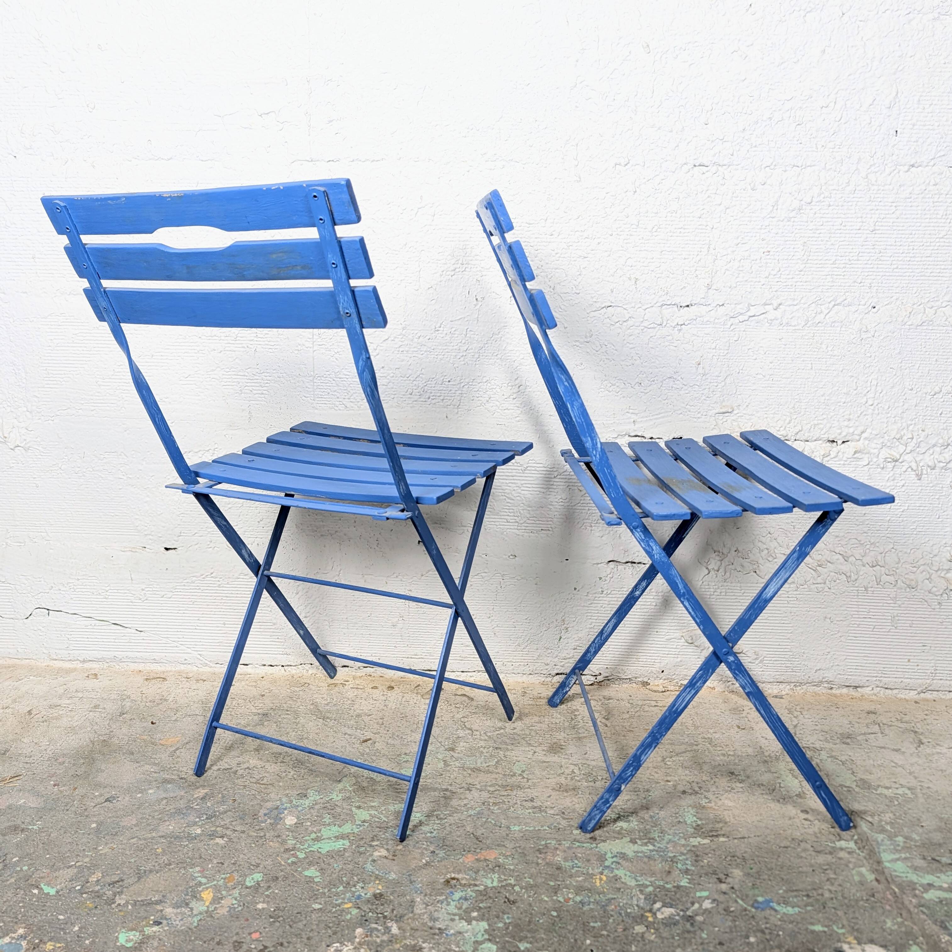 Pair of folding garden chairs